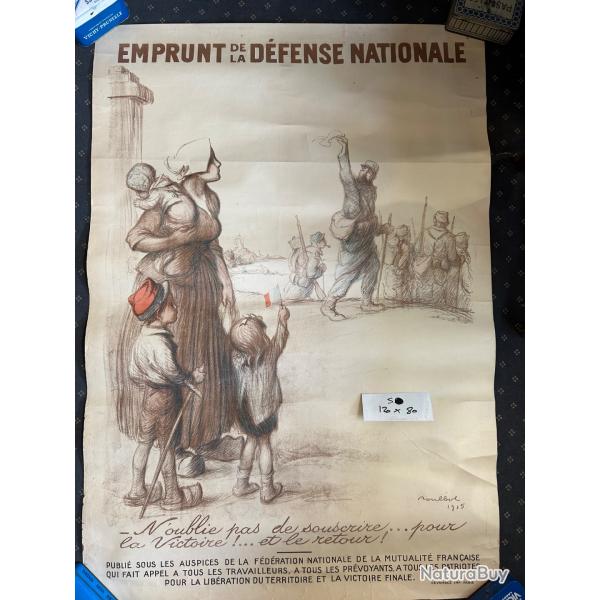 Affiche WW1 Emprunt De La Dfense Nationale    120 x 80