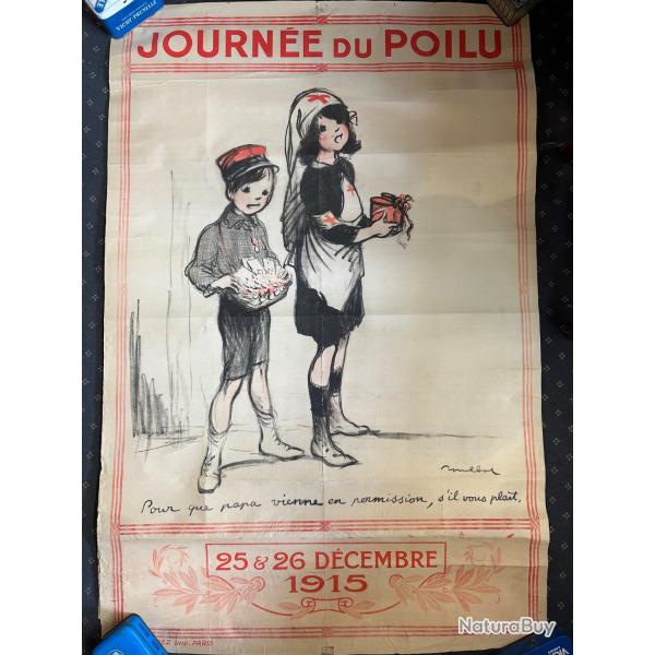 Affiche WW1 Journe du Poilu  1915   120 x 80