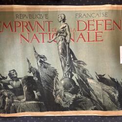 Affiche WW1 3em Emprunt Défense Nationale 120 x 80