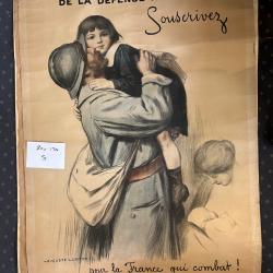 Affiche WW1 3em Emprunt Défense Nationale b  120 x 80