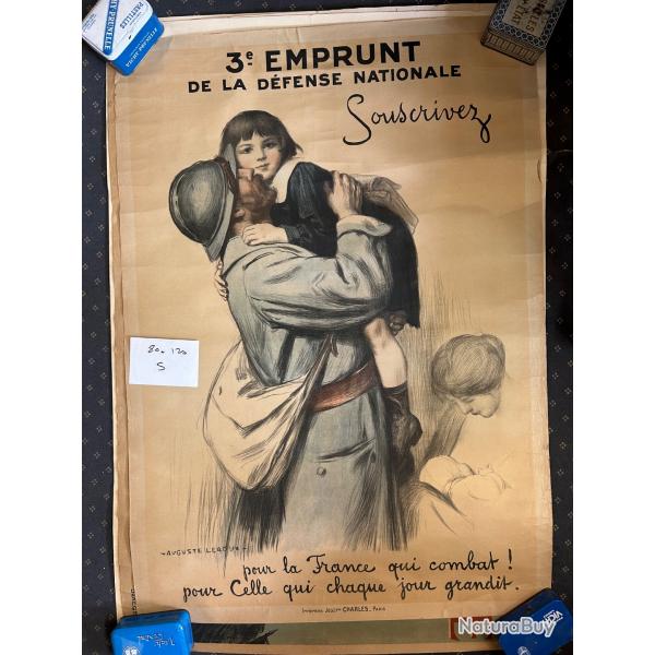 Affiche WW1 3em Emprunt Dfense Nationale b  120 x 80