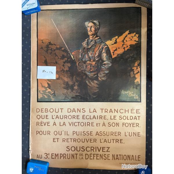 Affiche WW1 3em Emprunt Dfense Nationale d 120 x 80