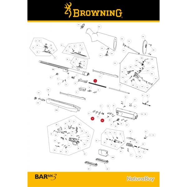 Vis traversante Browning BAR MK3