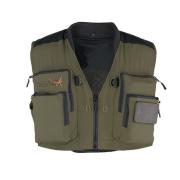 Gilet de pêche vintage pour homme L beige avec fermeture