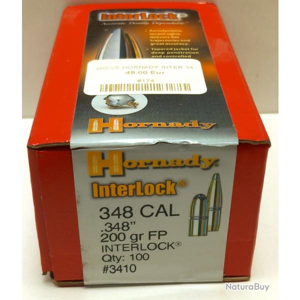 ogive hornady 348-200 grs fp interlock
