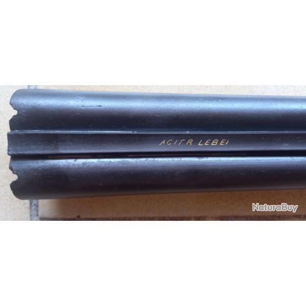 Canon fusil de chasse  broches calibre 16 marquage dessus en lettre d'or "ACIER LEBEL"