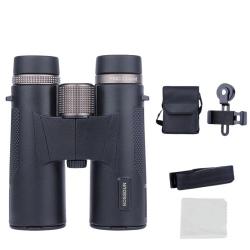 Jumelles 12x42 Lentille ED Prisme BAK4 Étanches IP67 pour Observation Camping & Voyages Noir