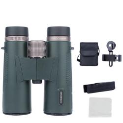 Jumelles 12x42 Lentille ED Prisme BAK4 Étanches IP67 pour Observation Camping & Voyages Vert