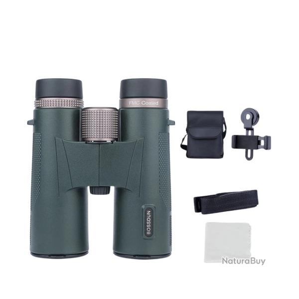 Jumelles 12x42 Lentille ED Prisme BAK4 tanches IP67 pour Observation Camping & Voyages Vert