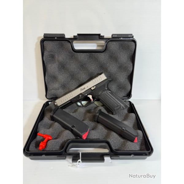 CATEGORIE B PISTOLET BULL AXE SILVER CAL 9X19 GARANTIE 2 ANS FRAIS DE PORT OFFERT