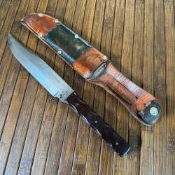 COUTEAU POIGNARD ORIGINAL BOWIE KNIFE PAR HUBERTUS FORGÉ A SOLINGEN ANNÉE 50 COLLECTOR