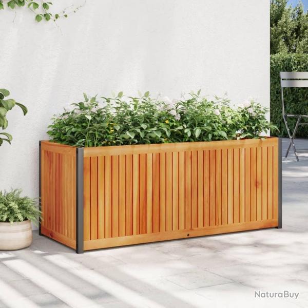 Jardinire 110x45x44 cm bois massif d'acacia et acier