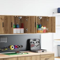 Armoires murales garage 2 pcs chêne artisanal bois d'ingénierie