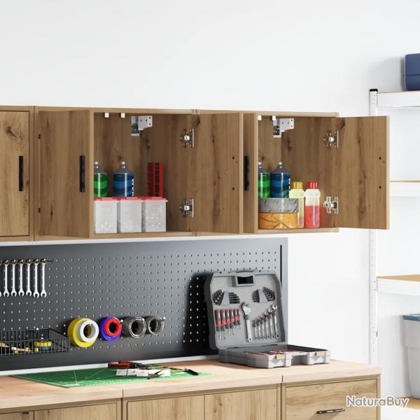 Armoires murales garage 2 pcs chne artisanal bois d'ingnierie