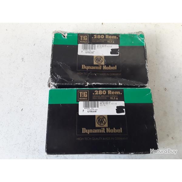 Lot de 2 boites RWS cal.280rem 162grains