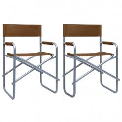 Chaises de metteur en scène lot de 2 Acier Marron