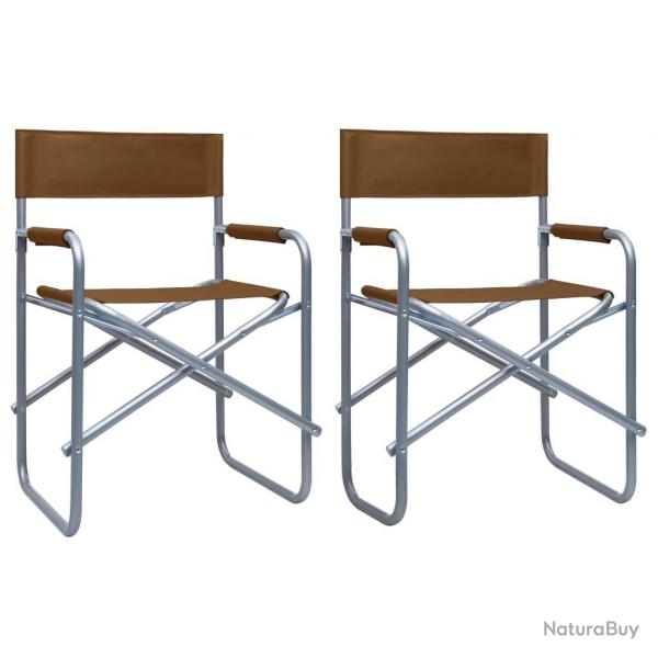 Chaises de metteur en scne lot de 2 Acier Marron