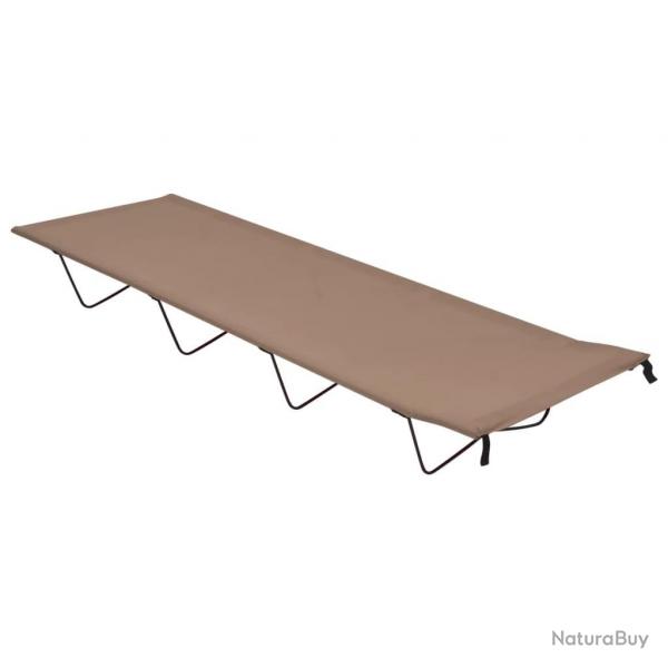 Lit de camping 180x60x19 cm Tissu Oxford et acier Taupe