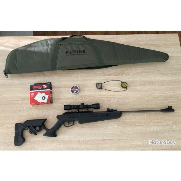 Carabine  plomb B.O.Manufacture QUANTICO 4.5mm(19,9 Joules)+ Lunette 4x32+Fourreau+500plombs+cibles