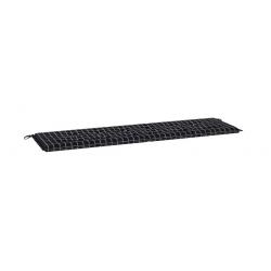 Coussin de banc extérieur noir à carreaux 180x50 cm - Confort élégant pour 3 personnes