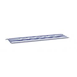Coussin de banc extérieur rayé bleu/blanc 180x50 cm - Confort & style pour jardin ou balcon
