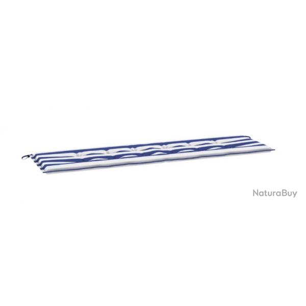 Coussin de banc extrieur ray bleu/blanc 180x50 cm - Confort & style pour jardin ou balcon