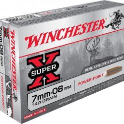 20 Munitions WINCHESTER Power Point cal.7mm-08 Rem 140gr