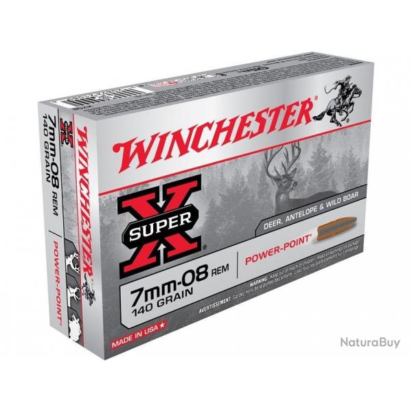 20 Munitions WINCHESTER Power Point cal.7mm-08 Rem 140gr