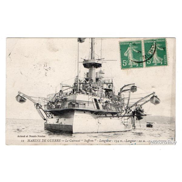 CPA - Marine de Guerre -Le Cuirasse " Suffren "-Longueur : 134 m - Largeur : 22m-15.000 tonne N3170