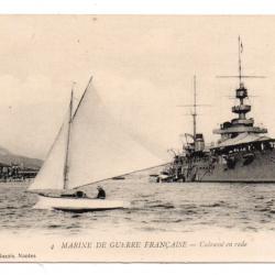 CPA - Marine de Guerre Française - Cuirasse en rade N°1796