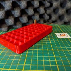 Plateau pour Rechargement pour calibre 357 Mag / Rangement pour 50 cartouches rouge