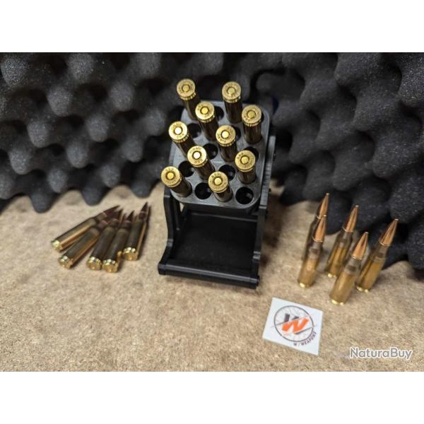 PRESENTOIR 338 LM / PORTE CARTOUCHE  - NOIR Prsentoir pour 15 Balles -Calibre 338 LAPUA Mag