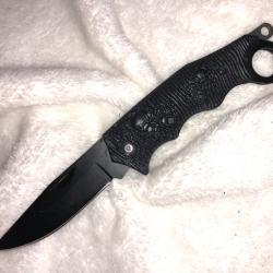 Couteau de poche pliant tête de mort noir