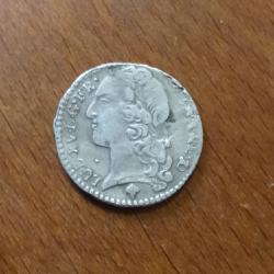 Monnaie 1/10e d écu Louis 15 argent atelier Pau