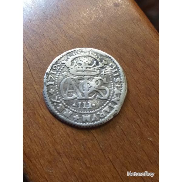 Monnaie 2 reals Espagne Charles 3 1712 en argent