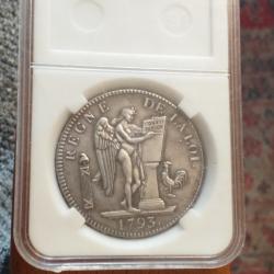 Monnaie six livres l an 12 1793 splendide et scellé