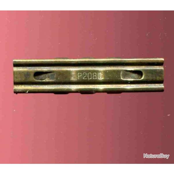 Lame chargeur Mauser 98K - guerre 39-45 - 2 parties en laiton et acier - RARE marquage :  P208G