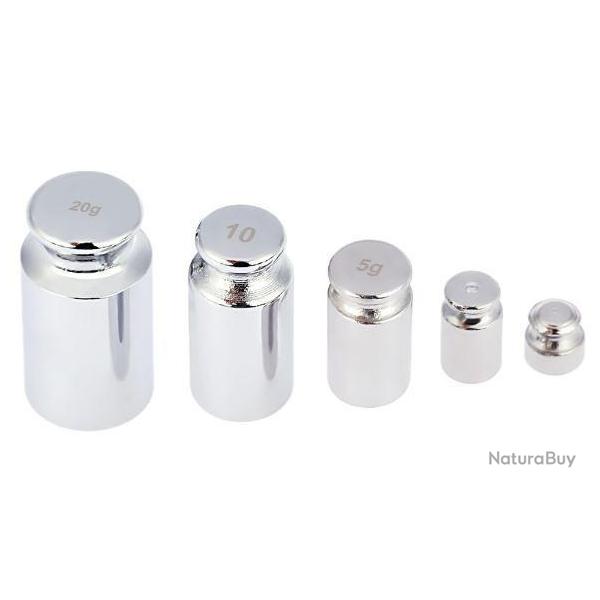 LOT de 5 Poids talon de 1, 2, 5, 10, 20 grammes pour calibrage Balance de prcision