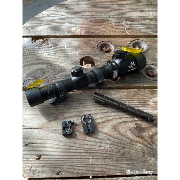 Lunette avec rticule lumineux avec montage pivotant