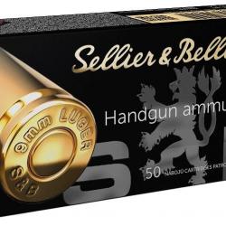 Cartouches SELLIER & BELLOT Calibre 9mm SUBSONIQUE 140grs FMJ - Boite de 50 unités