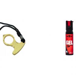Kit d'auto-défense spray poivre & bague coup de poing