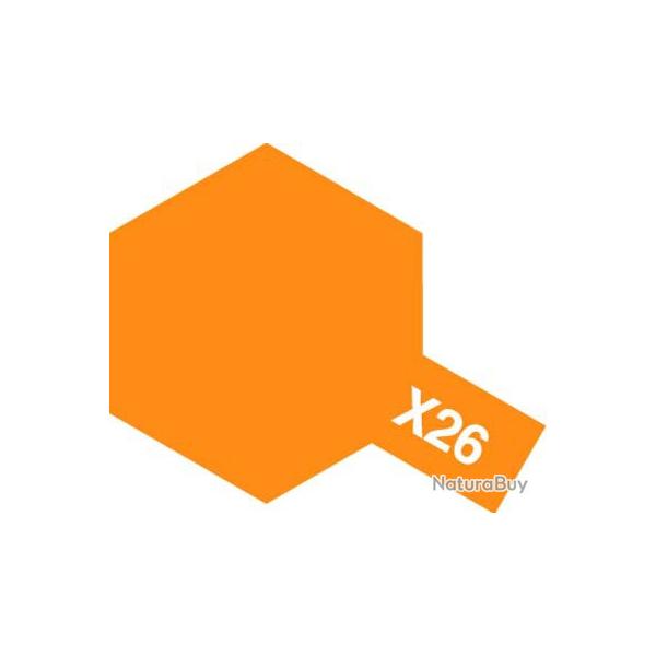 Peinture acrylique X26 Orange translucide en pot de 10 ml | Tamiya (0000 1005) - Maquette
