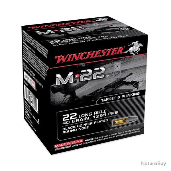 Destockage ! Munitions WINCHESTER M22 CAL 22LR 40GR LRN X400