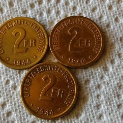 3 x  2 francs 1941