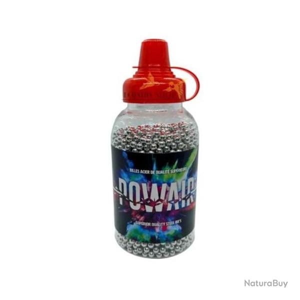 Biberon 1500 billes d'acier Powair, calibre 4.5 mm BB