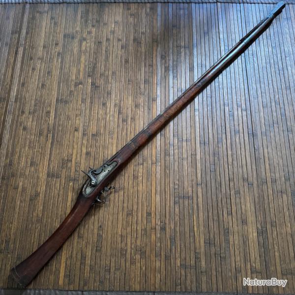 LONG 1,50 MTRET LOURD FUSIL DE PRCISION AFGHAN JEZAIL PLATINE ANGLAISE A PERCUSSION DE PRISE 1782