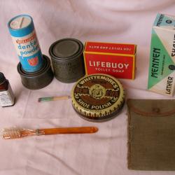 WW2 US LOT DE 10 ÉLÉMENTS D'HYGIÈNE/DIVERS DU SOLDAT MILITAIRE AMÉRICAIN ( 39-45 ) LOT 14
