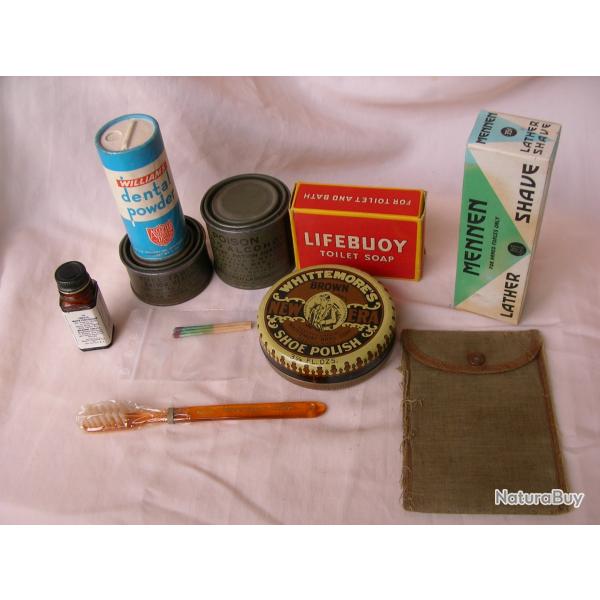 WW2 US LOT DE 10 LMENTS D'HYGINE/DIVERS DU SOLDAT MILITAIRE AMRICAIN ( 39-45 ) LOT 14