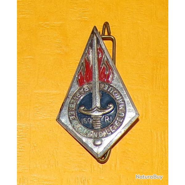 150 Rgiment d'Infanterie, cu losang, bleu fonc, peint, anneaux ,  cu losang  une grenade ble