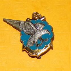 1° Brigade Parachutiste, coupole bleu clair, pastille oblongue, aigle argenté sur coupole de parachu